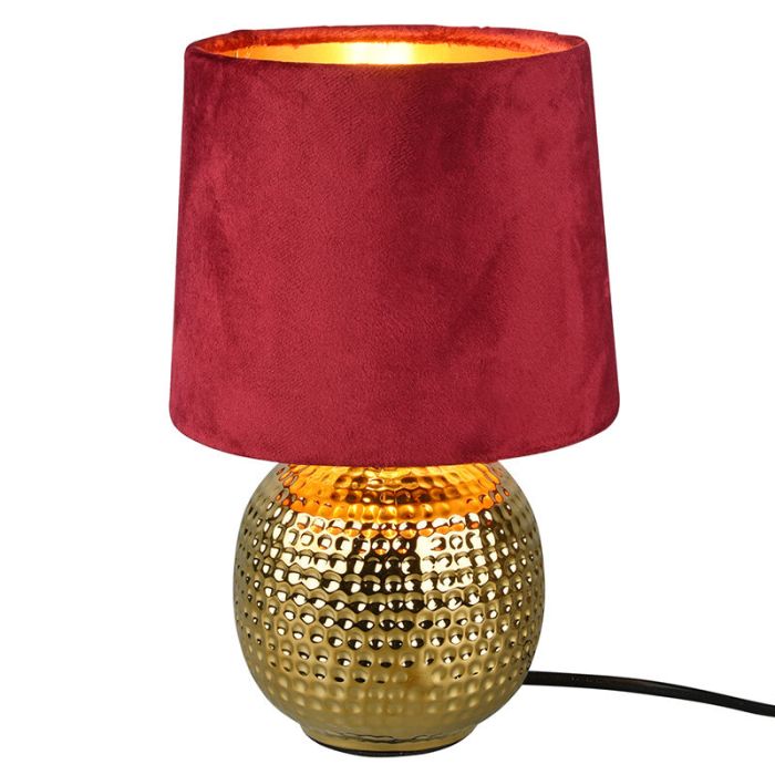 Lampe de table en céramique dorée, Jorre, avec interrupteur