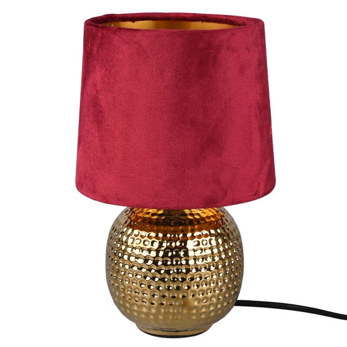 Lampe de table en céramique dorée, Jorre, avec interrupteur