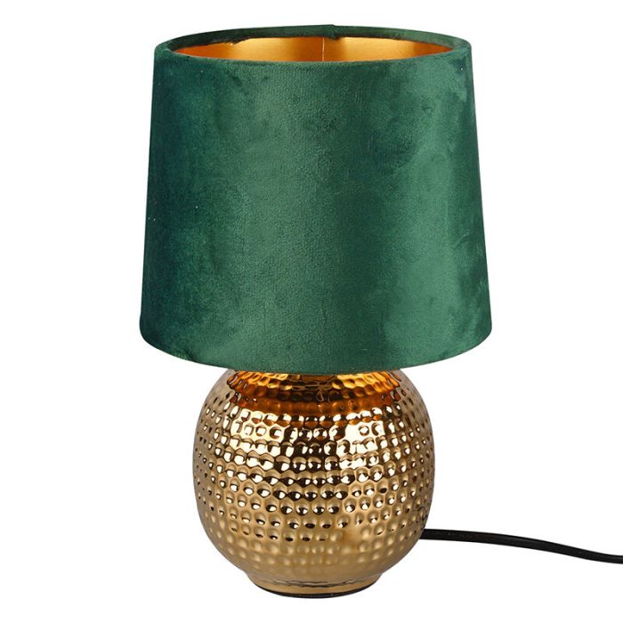 Lampe de table en céramique dorée, Jorre, avec interrupteur