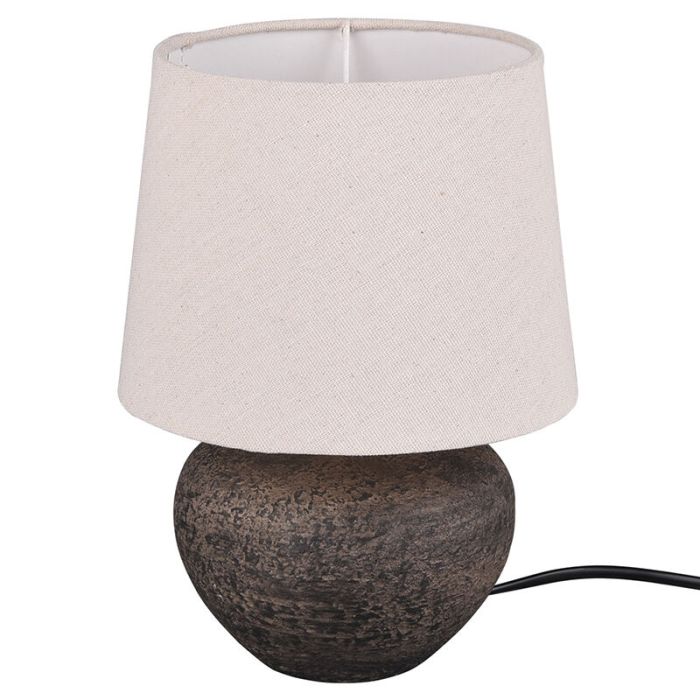 Lampe de table en céramique marronne, Ulo, avec interrupteur