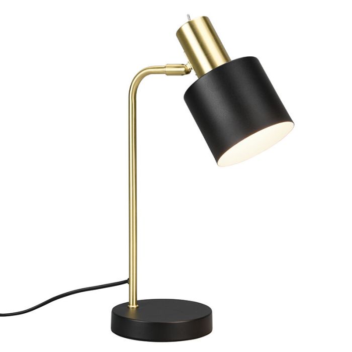 Lampe de table en métal noire, Zoja, avec interrupteur