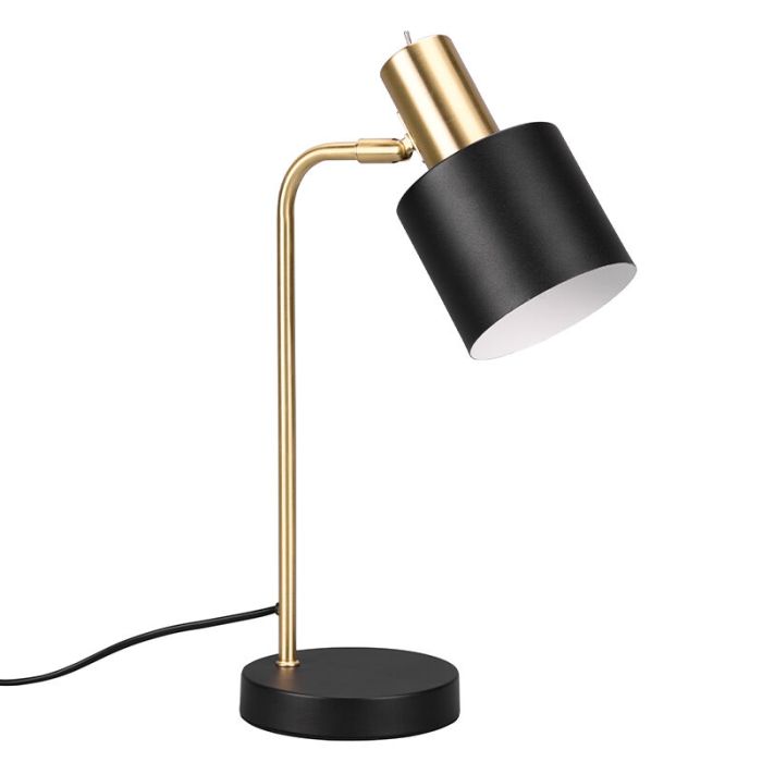 Lampe de table en métal noire, Zoja, avec interrupteur