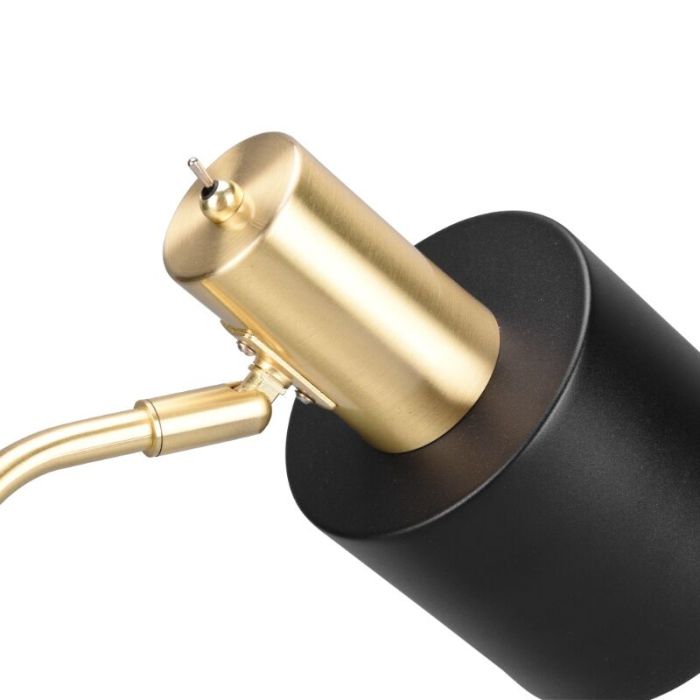 Lampe de table en métal noire, Zoja, avec interrupteur