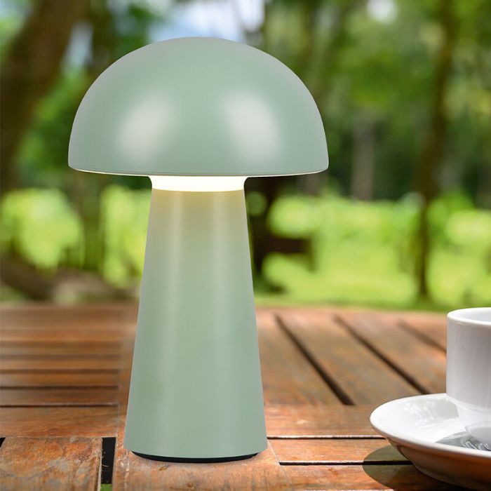 Lampe de table extérieur moderne verte, Rachelle, 2W, 3000K LED, IP44, gradable en 3 étapes