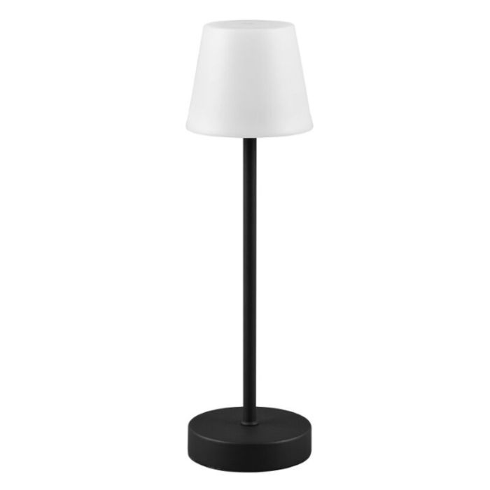 Lampe de table rechargeable en plastique noire, Suman, 2W, blanc chaud à froid réglable LED, IP44, avec variateur tactile