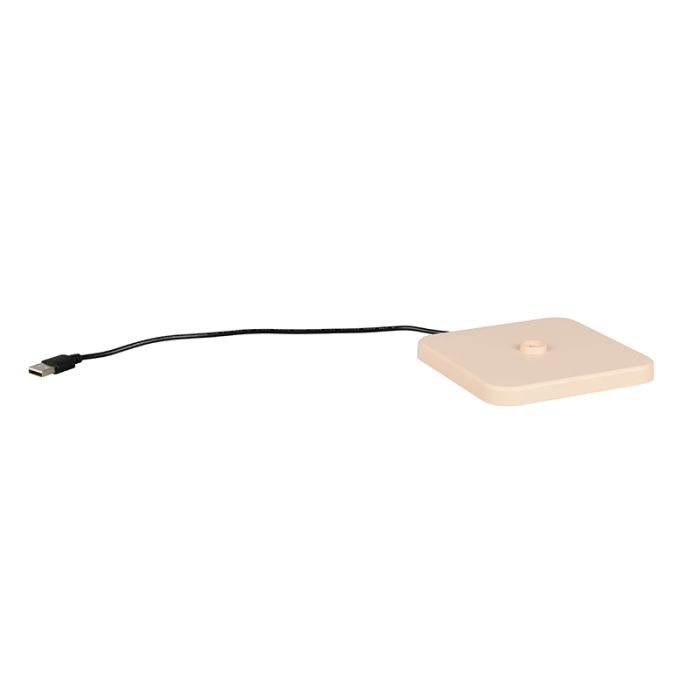 Lampe de table d'extérieur rechargeable moderne marronne, Lakisha, 1,5W, white switch LED, IP54, avec variateur tactile
