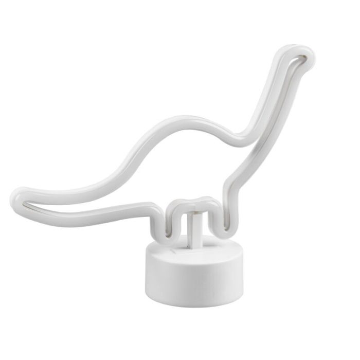 Lampe de table pour enfants en plastique blanche, Dino, 2W, 3000K LED, avec interrupteur