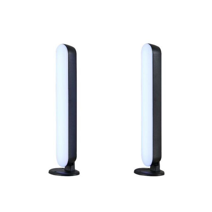 2 lampes de table modernes noires, Umit, 3W, RGB LED, avec télécommande