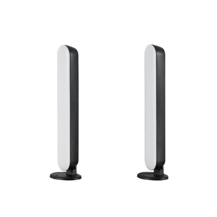 2 lampes de table modernes noires, Umit, 3W, RGB LED, avec télécommande
