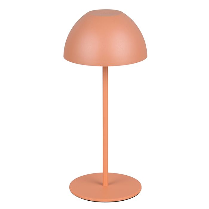 Lampe de table rechargeable en plastique orange, Mikhail, 2W, 3000K LED, IP44, avec variateur tactile