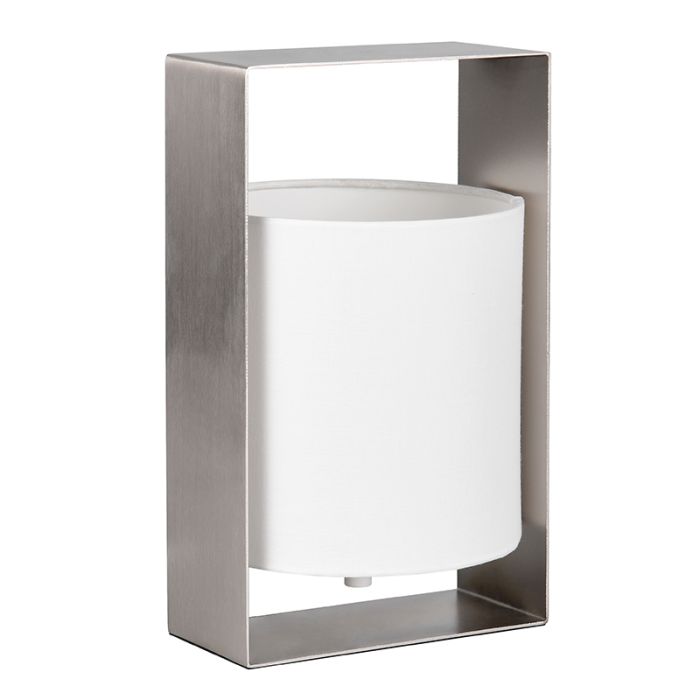 Lampe de table moderne nickel, Radhika, avec interrupteur