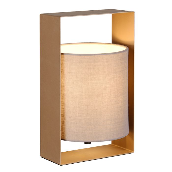 Lampe de table moderne marronne, Radhika, avec interrupteur