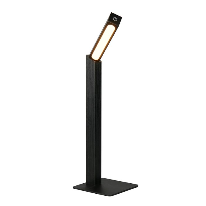 Lampe de table rechargeable moderne noire, Reijer, 2W, 3000K LED, avec variateur tactile