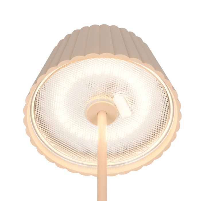 Lampe de table d'extérieur rechargeable moderne marronne, Reshma, 1,5W, 3000K LED, IP44, avec variateur tactile