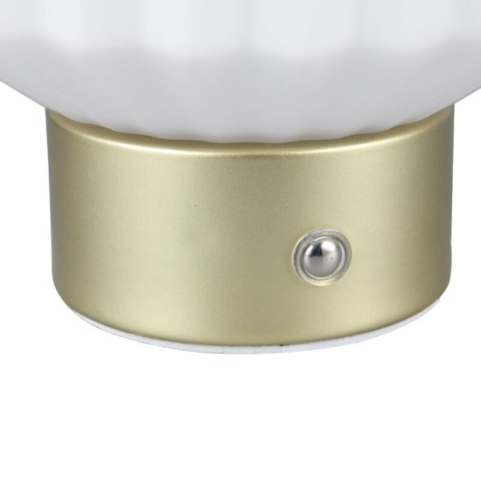 Lampe de table rechargeable rétro laiton, Tamer, 2W, 3000K LED, avec variateur tactile