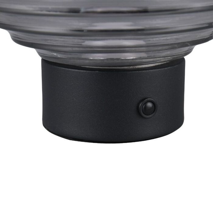 Lampe de table rechargeable rétro noire, Walid, 2W, 3000K LED, avec variateur tactile