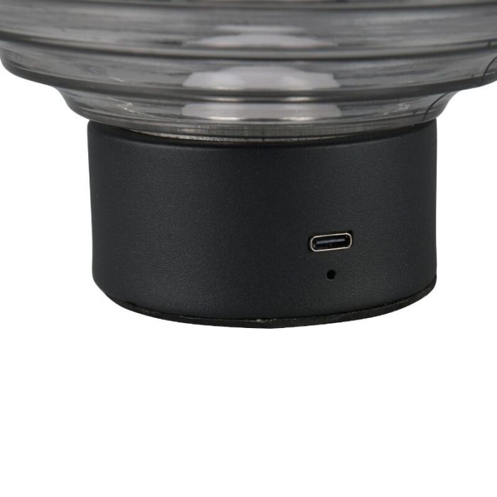 Lampe de table rechargeable rétro noire, Walid, 2W, 3000K LED, avec variateur tactile