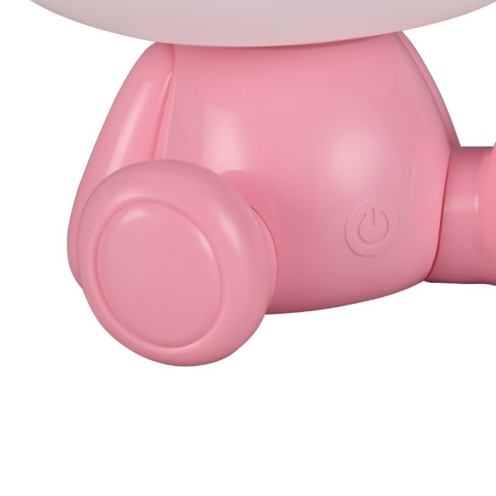 Lampe de table pour enfants en plastique rose, Lumibear, 0,3W, RGB LED, avec interrupteur