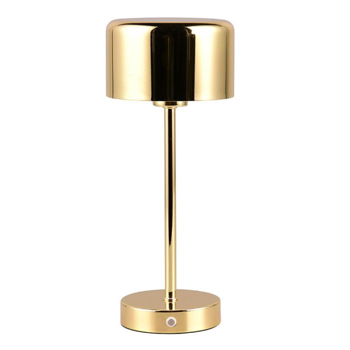 Lampe de table rechargeable moderne laiton, Dustin, 1W, 3000K LED, avec variateur tactile