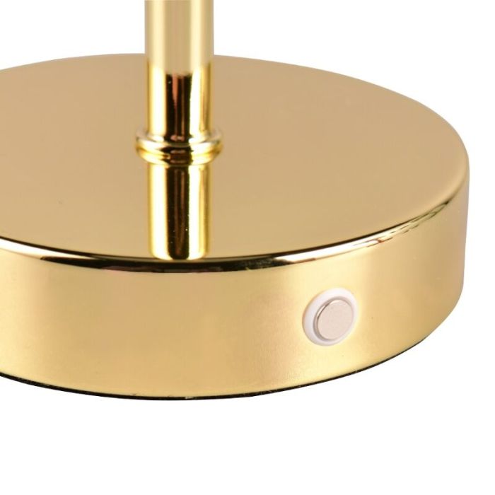 Lampe de table rechargeable moderne laiton, Dustin, 1W, 3000K LED, avec variateur tactile