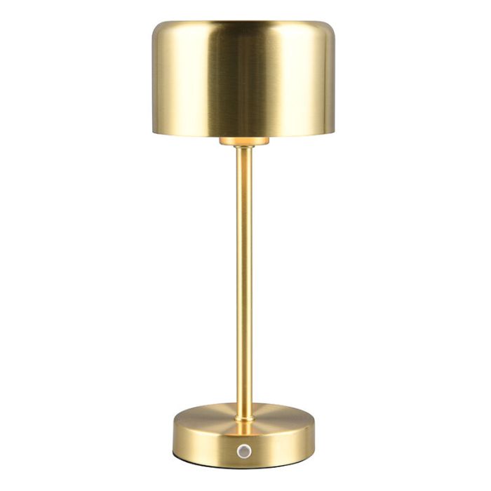 Lampe de table rechargeable moderne laiton, Dustin, 1W, 3000K LED, avec variateur tactile