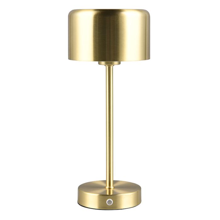 Lampe de table rechargeable moderne laiton, Dustin, 1W, 3000K LED, avec variateur tactile