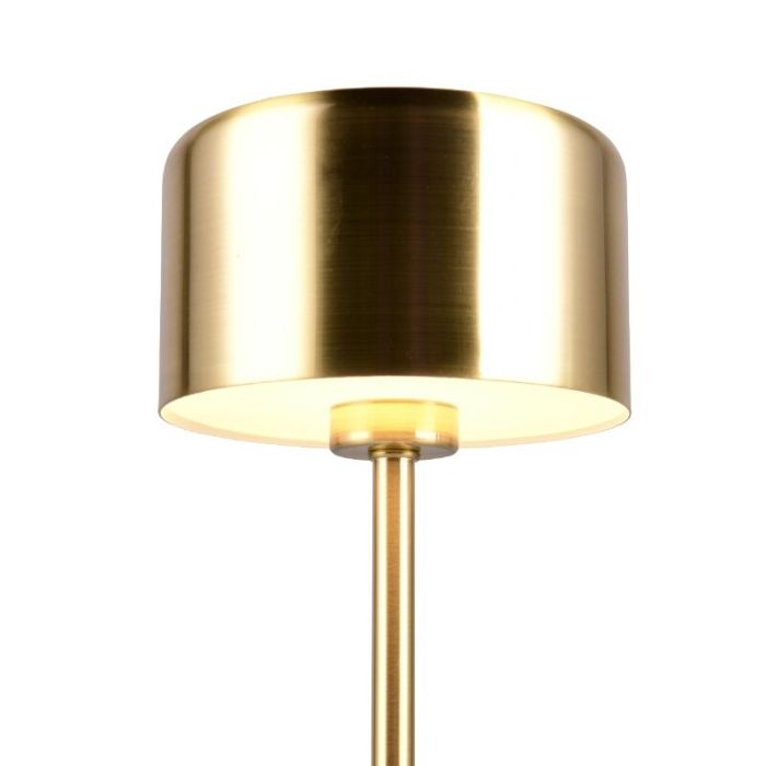 Lampe de table rechargeable moderne laiton, Dustin, 1W, 3000K LED, avec variateur tactile
