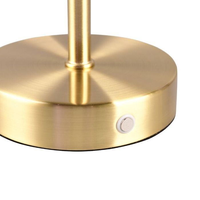 Lampe de table rechargeable moderne laiton, Dustin, 1W, 3000K LED, avec variateur tactile