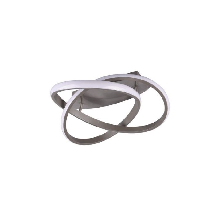 Lampe plafond moderne nickel, Sanura, 18W, 3000K LED