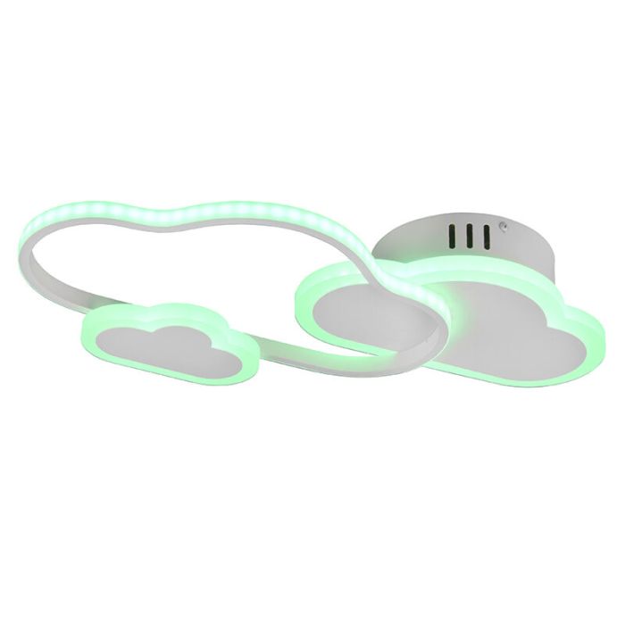 Plafonnier pour enfants moderne blanc, Cemil, 29W, RGBW LED, avec télécommande