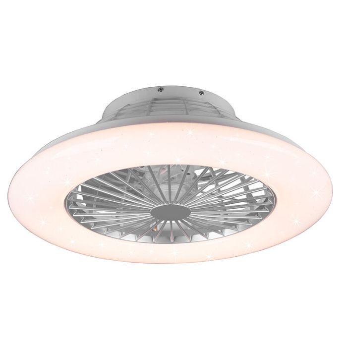 Ventilateur de plafond moderne gris, Damyan, 30W, RGBW LED, avec télécommande