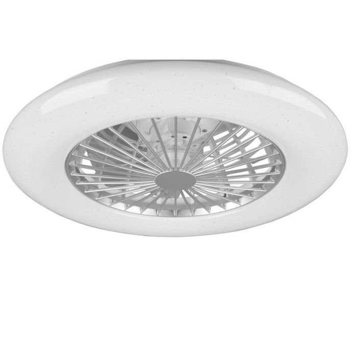 Ventilateur de plafond moderne gris, Damyan, 30W, RGBW LED, avec télécommande