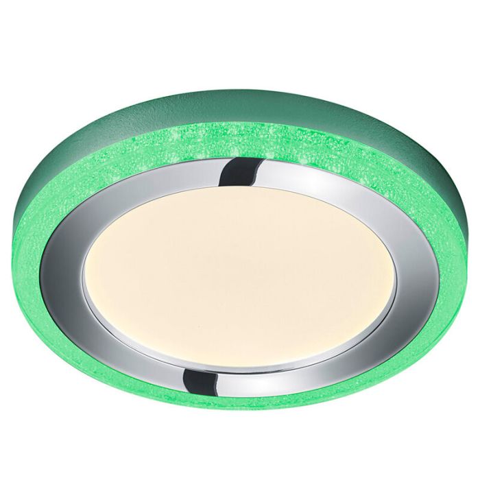 Lampe plafond moderne blanche, Oba, 16W, RGBW LED, avec télécommande
