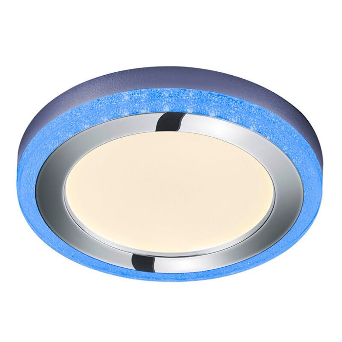 Lampe plafond moderne blanche, Oba, 16W, RGBW LED, avec télécommande