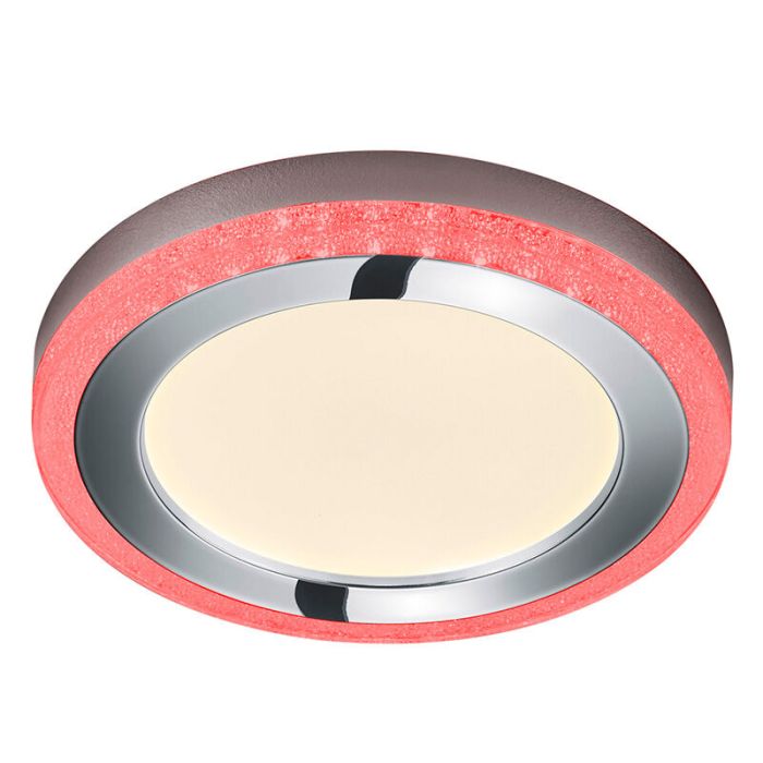 Lampe plafond moderne blanche, Oba, 16W, RGBW LED, avec télécommande