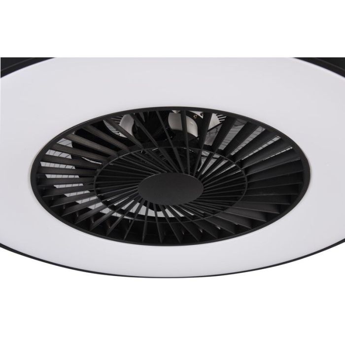 Ventilateur de plafond moderne noir, Maurits, 40W, blanc chaud à froid réglable LED, avec télécommande