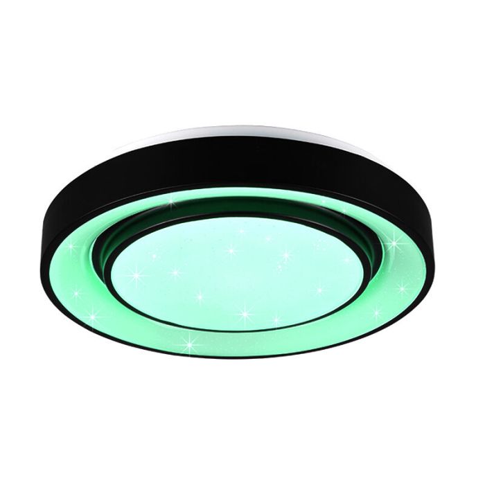 Lampe plafond moderne noire, Freke, 20W, RGBW LED