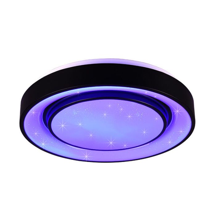 Lampe plafond moderne noire, Freke, 20W, RGBW LED