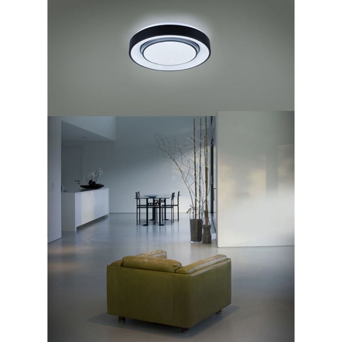 Lampe plafond moderne noire, Freke, 20W, RGBW LED