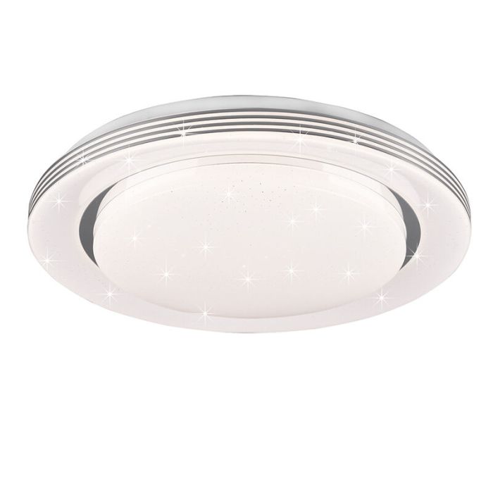 Lampe plafond moderne blanche, Alpha, 18W, blanc chaud à froid réglable LED, avec télécommande