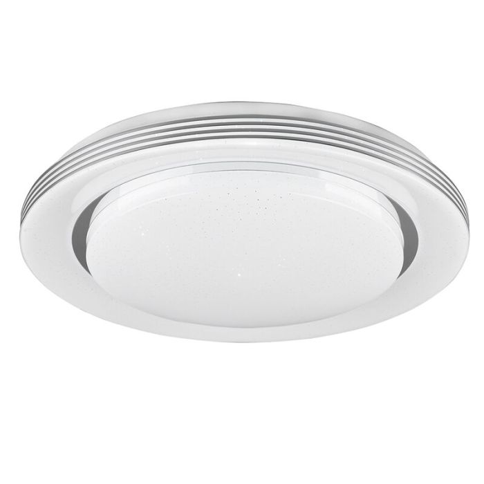 Lampe plafond moderne blanche, Alpha, 18W, blanc chaud à froid réglable LED, avec télécommande
