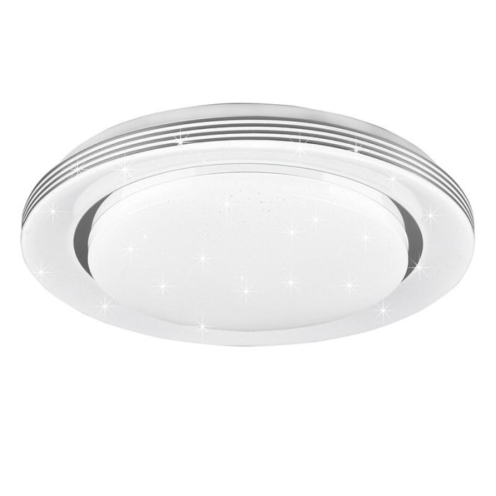 Lampe plafond moderne blanche, Alpha, 18W, blanc chaud à froid réglable LED, avec télécommande