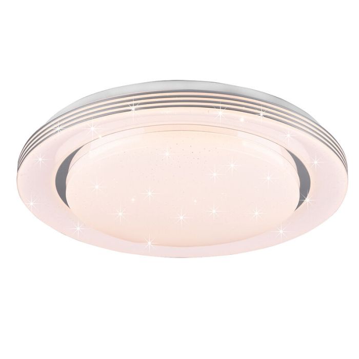 Lampe plafond moderne blanche, Alpha, 18W, blanc chaud à froid réglable LED, avec télécommande