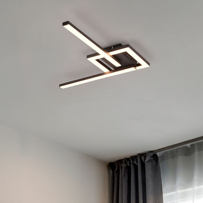 Plafonnier design noir, Mahad, 17W, 3000K LED