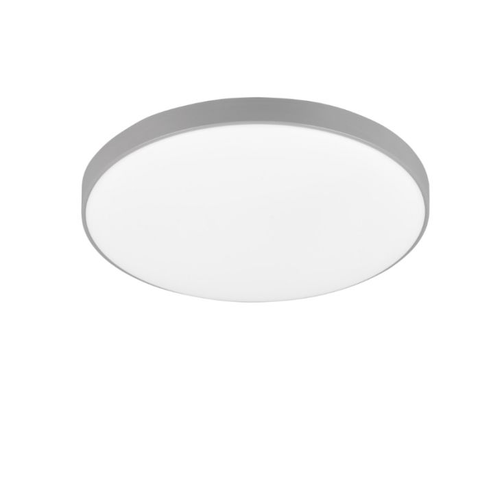 Lampe plafond en plastique grise, Sharde, 18W, 4000K LED, IP44