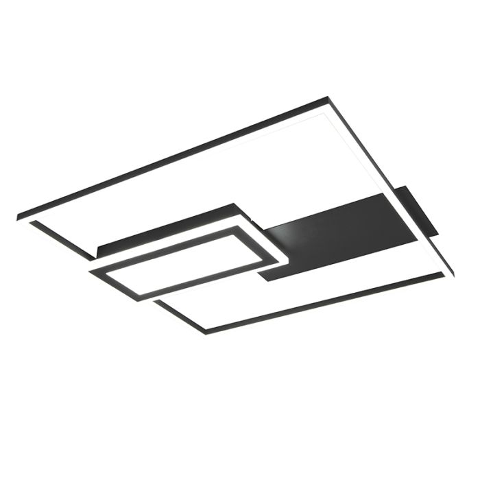 Lampe plafond design noire, Shun, 32W, blanc chaud à froid réglable LED