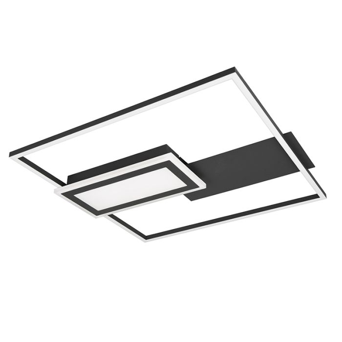 Lampe plafond design noire, Shun, 32W, blanc chaud à froid réglable LED