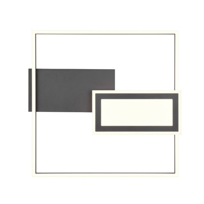 Lampe plafond design noire, Shun, 32W, blanc chaud à froid réglable LED
