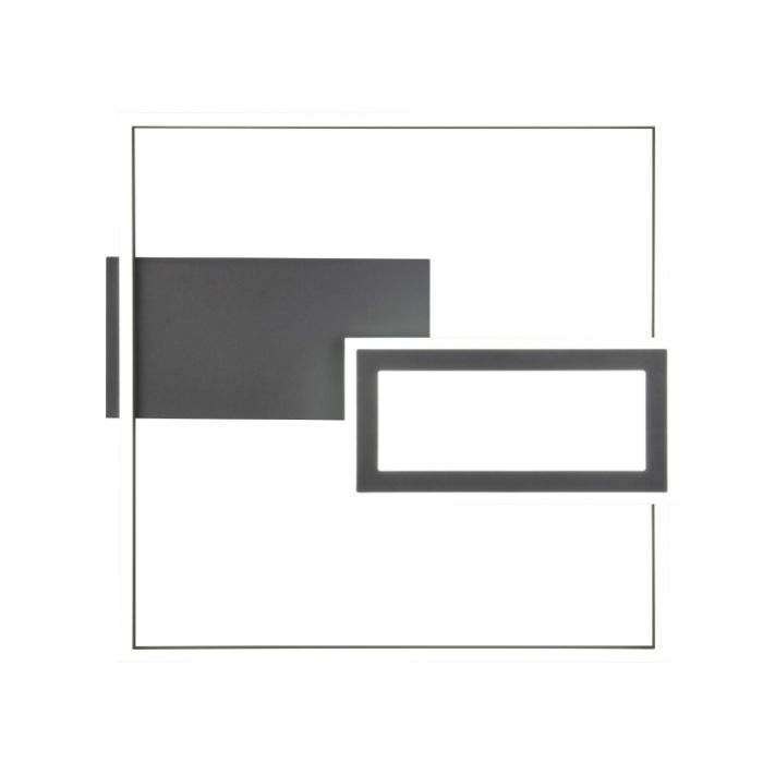 Lampe plafond design noire, Shun, 32W, blanc chaud à froid réglable LED