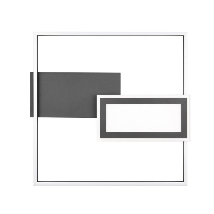 Lampe plafond design noire, Shun, 32W, blanc chaud à froid réglable LED